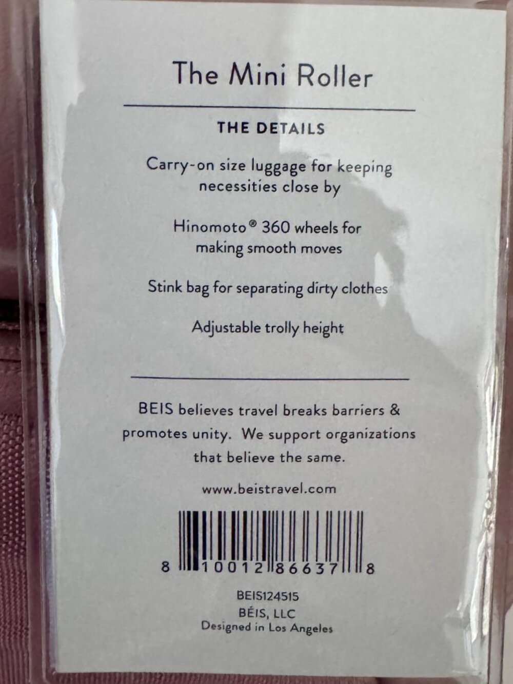 RARE! NWT BÉIS Kids Mini Roller Suitcase in Atlas Pink - DISCONTINUED! - Picture 2 of 13